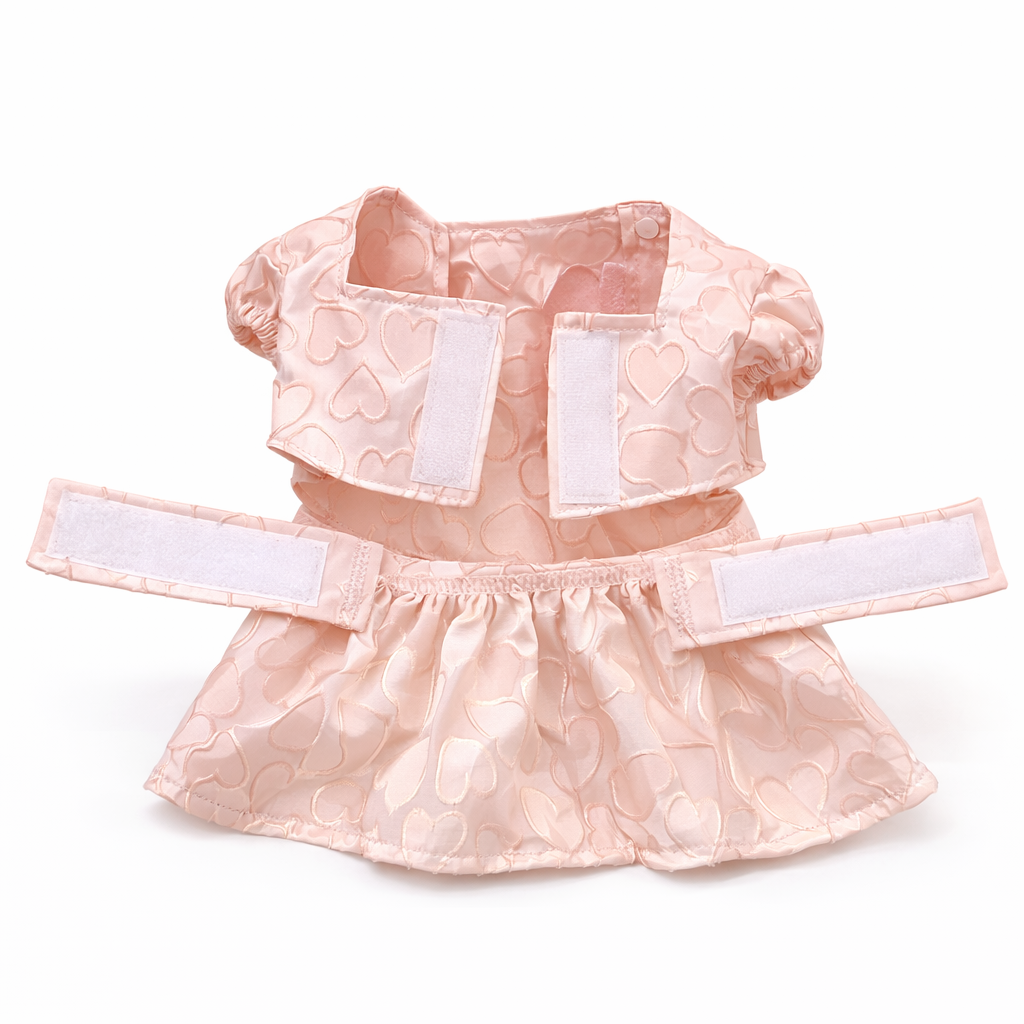 Heart Jacquard Pink Dress - Image 2