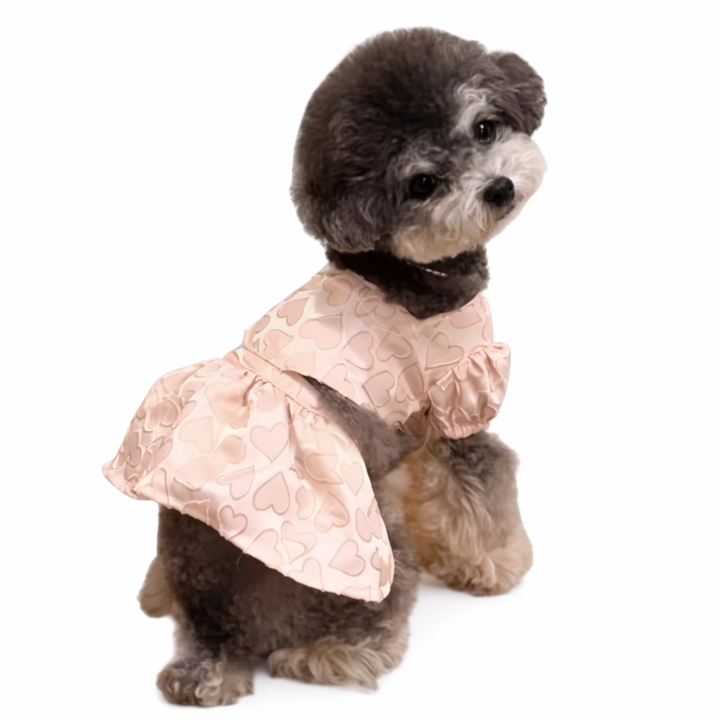 Heart Jacquard Pink Dress - Image 3