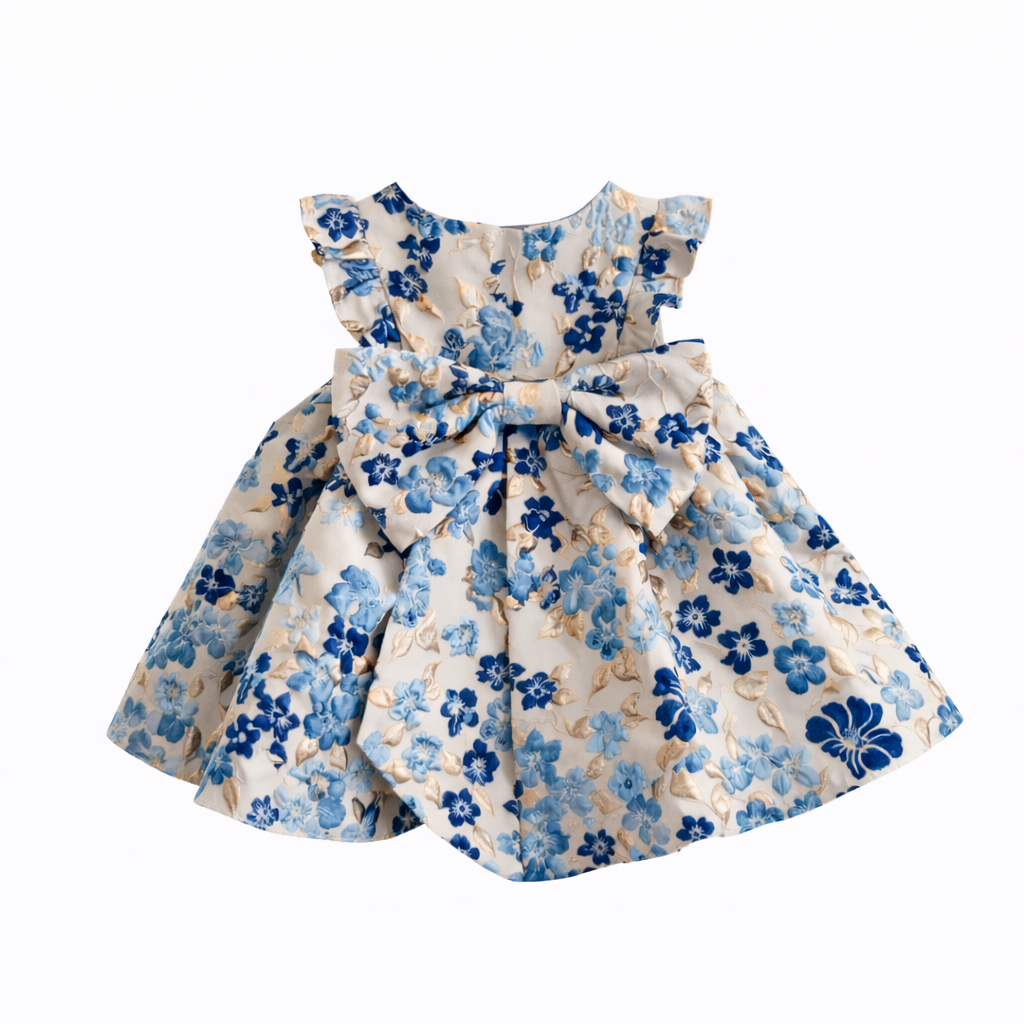 Jacquard Blossom Ribbon Dress