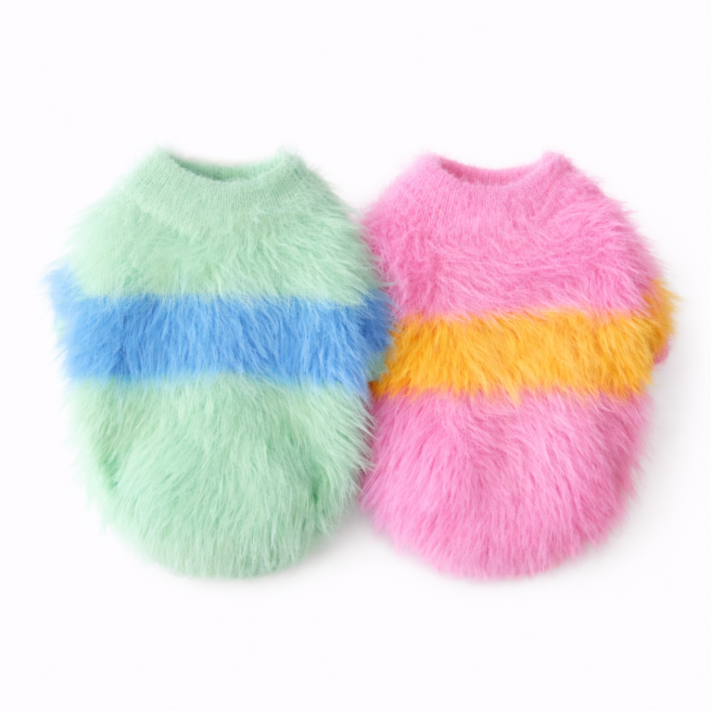 Fluffy Color Knit Sweater