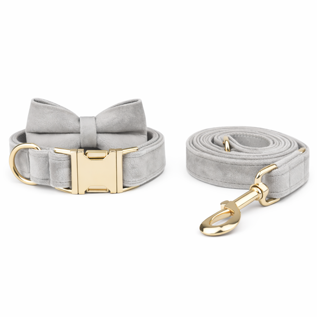 Velour Bow Collar & Leash Set - Image 4