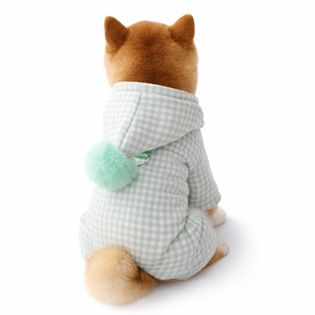 Gingham Fur Hoodie - Image 4