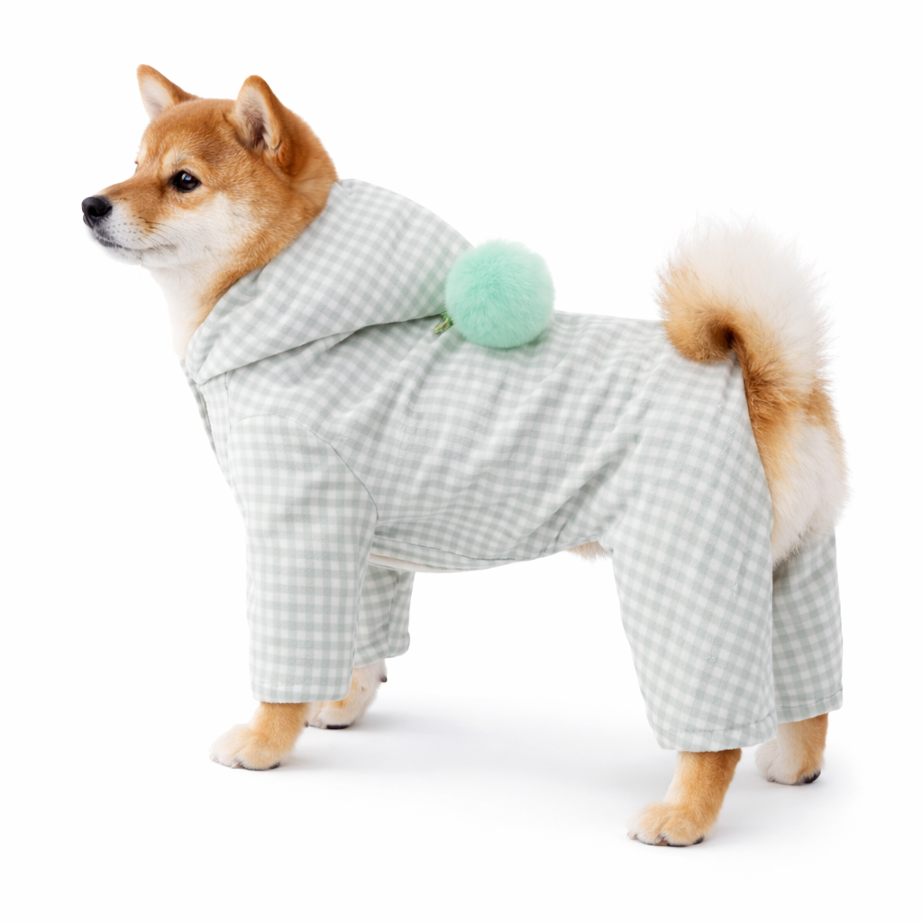 Gingham Fur Hoodie - Image 6