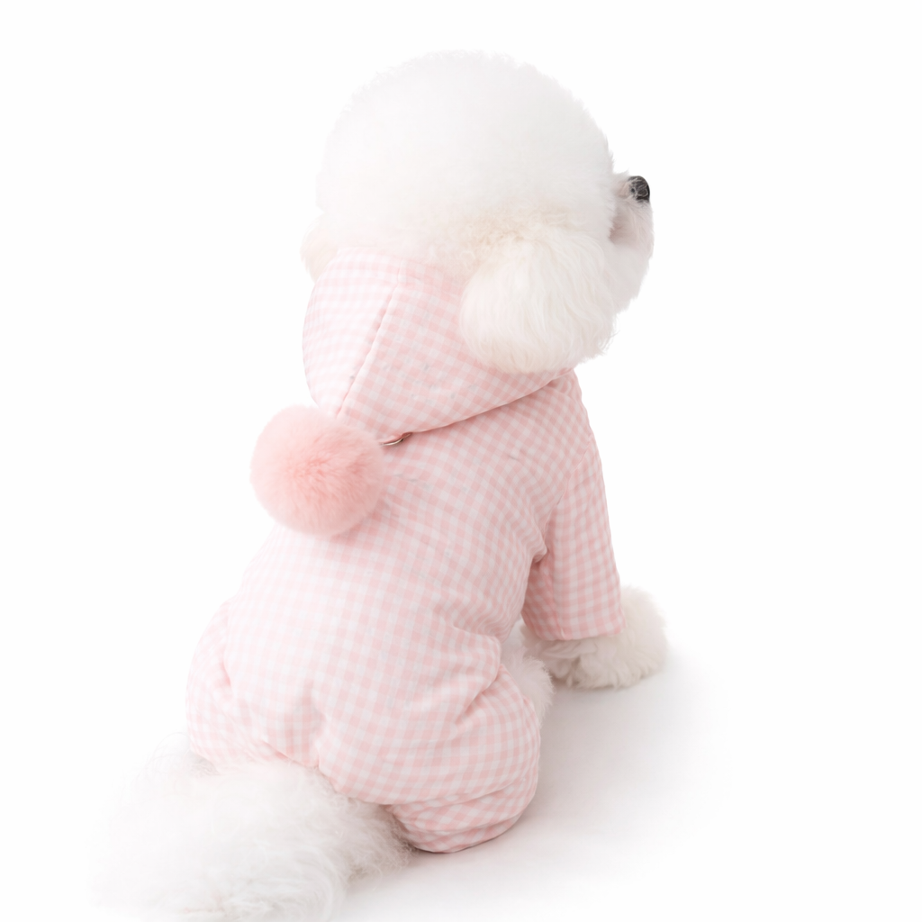 Gingham Fur Hoodie - Image 11
